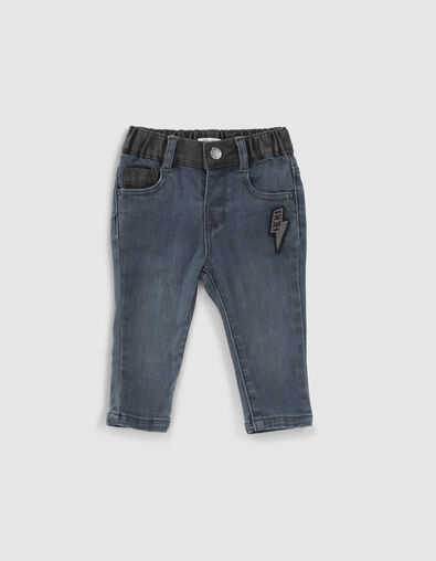 Baby boys’ vintage blue jeans, used black contrast - IKKS