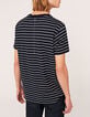Marine T-shirt wit strepen met anker gemengd linnen Heren-3