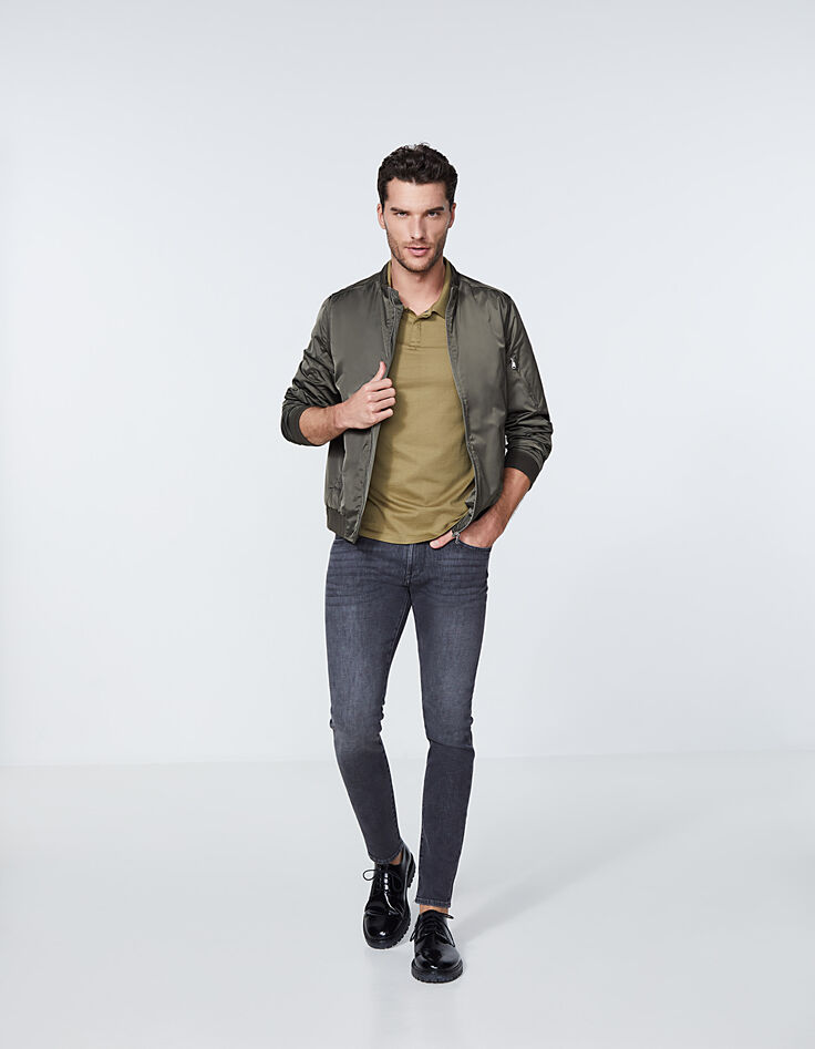Polo kaki jacquard chevrons Homme-6