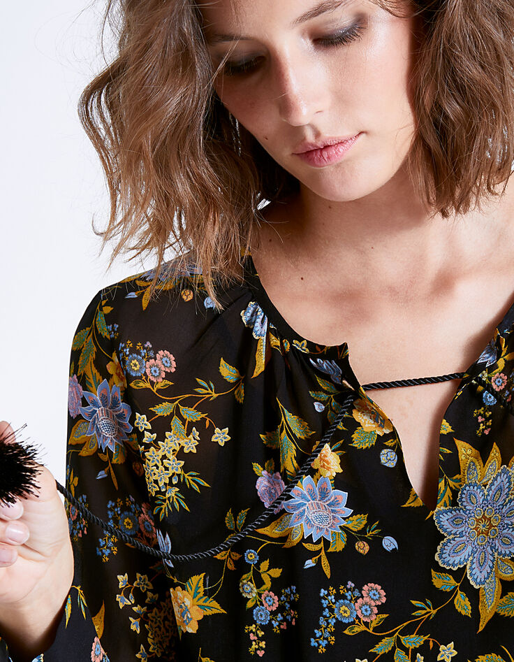 Blouse en voile floral femme-4