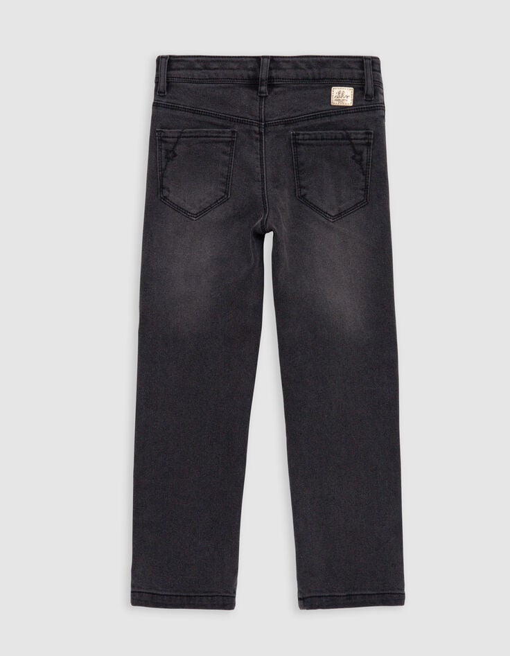 stonewashed  rechte jeans geborduurde zakken meisjes-3