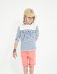 Koraalrode bermuda knitlook biokatoen jongens -7