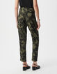 Paperbag broek kaki LENZING™ ECOVERO™ maxi jungle Dames-3