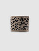 Girls’ beige knit snood with leopard motif-5