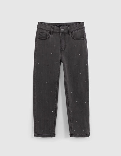 MOM washed black jeans with girl studs - IKKS