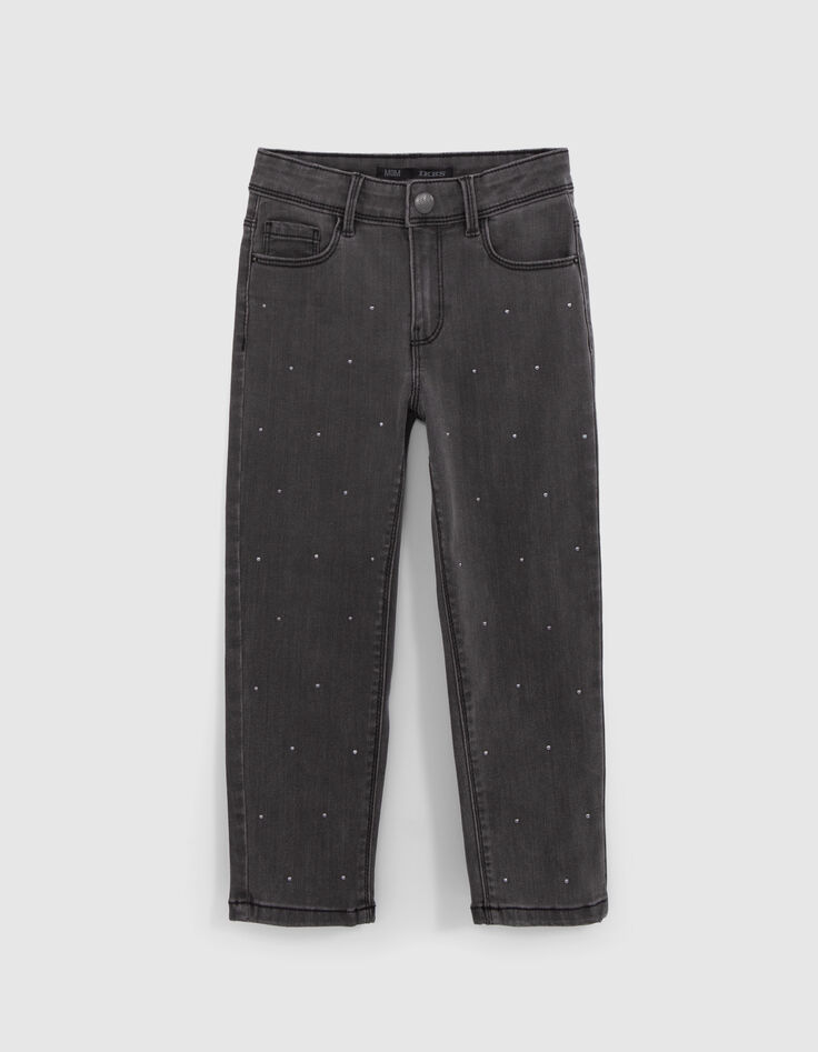MOM washed black jeans with girl studs-1