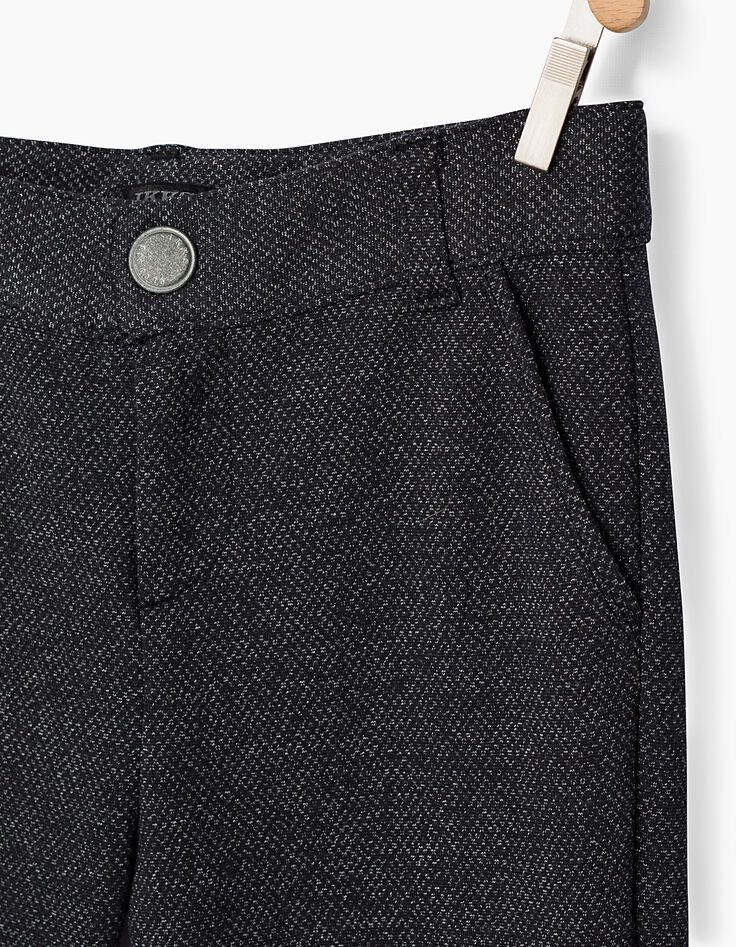 Boys' grey semi-plain joggers -4