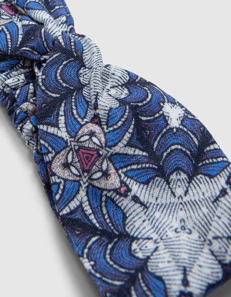 Weißes Mädchen-Stirnband mit grafischem Wax-Print-5