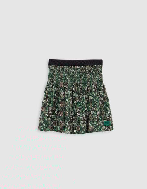 Khaki rok LENZING™ ECOVERO™ bloemenprint meisje - IKKS