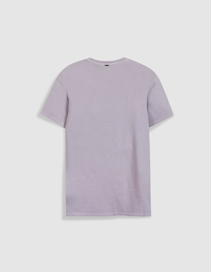Camiseta de cuello redondo lila para hombre-2
