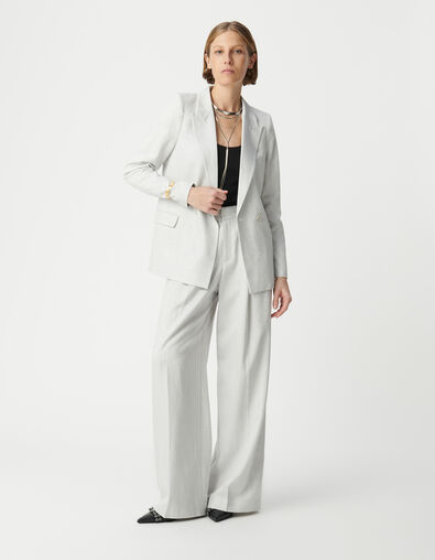 Americana gris de lentejuelas con doble botonadur para mujer - IKKS