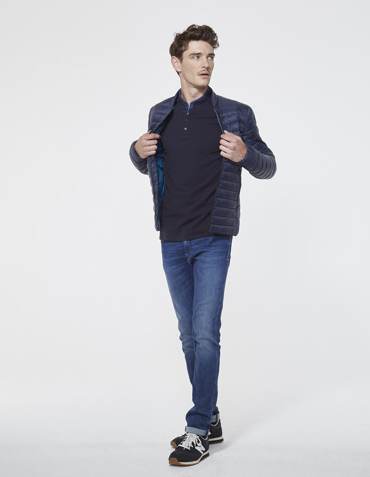 Men's dark blue polo shirt-6 Men's dark blue polo shirt-6