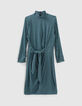 Robe bleue à imprimé optique Femme-5