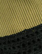 Robe tube longue kaki tricot côtelé Femme-7