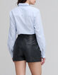 Chemise bleue ray&eacute;e blanche Femme-3