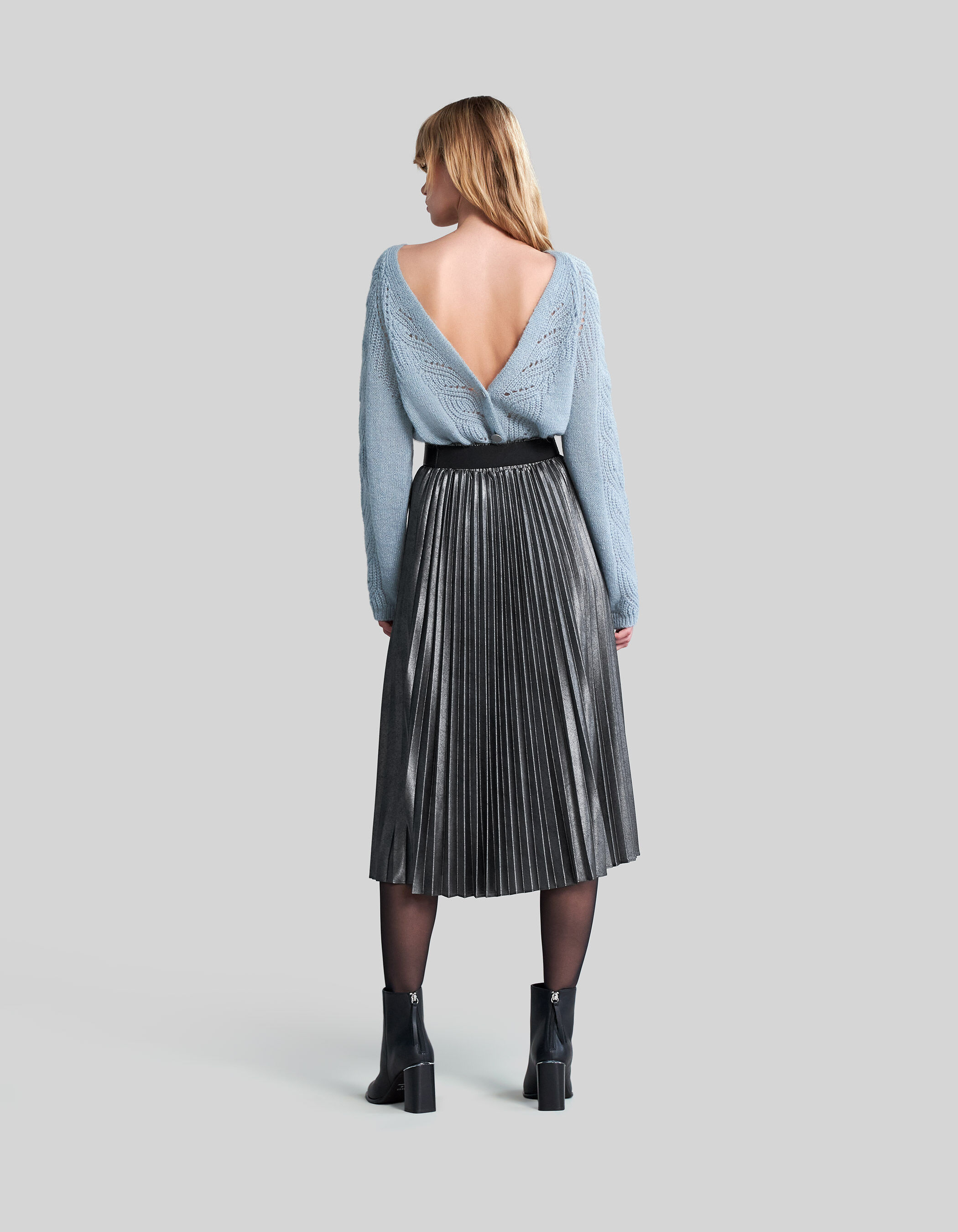 Oliver bonas 2024 silver pleated skirt