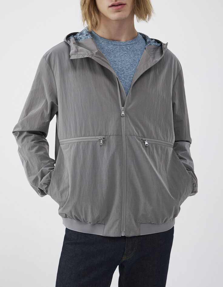 Metaalgrijs nylon jack WATER REPELLENT Heren-5 Metaalgrijs nylon jack WATER REPELLENT Heren-5