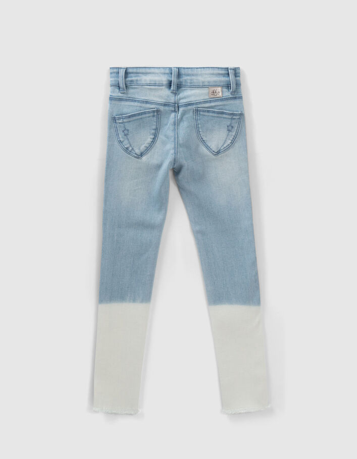 Hellblaue Skinny-Mädchenjeans mit gesticktem Gürtel - IKKS