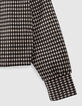 Girls' black and beige houndstooth motif sweatshirt-5