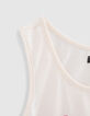 Mädchen-Tanktop mit Schriftzug in Herzform in Ecru-5