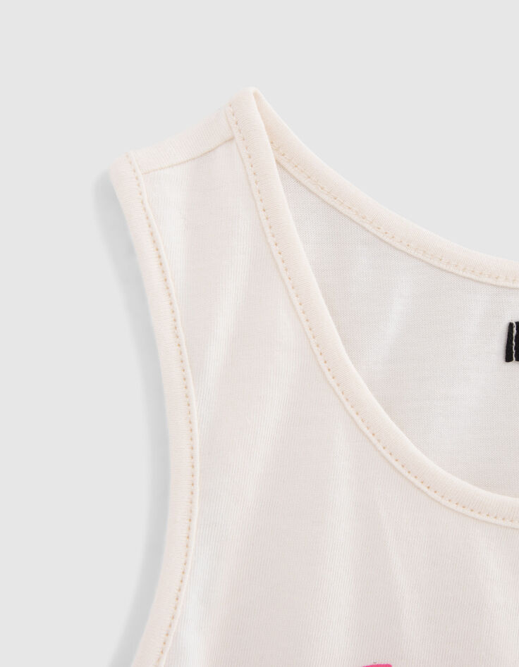 Mädchen-Tanktop mit Schriftzug in Herzform in Ecru-5