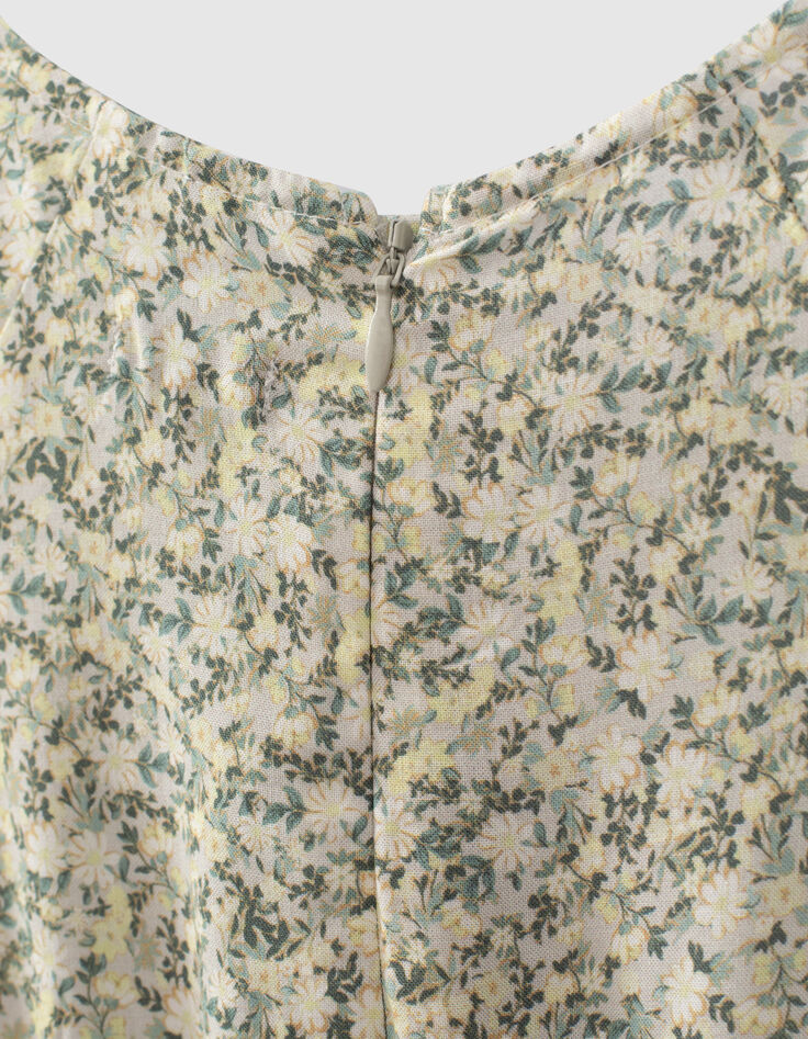Wei&szlig;es, langes M&auml;dchenkleid aus Ecovero&reg; mit Blumenprint -5