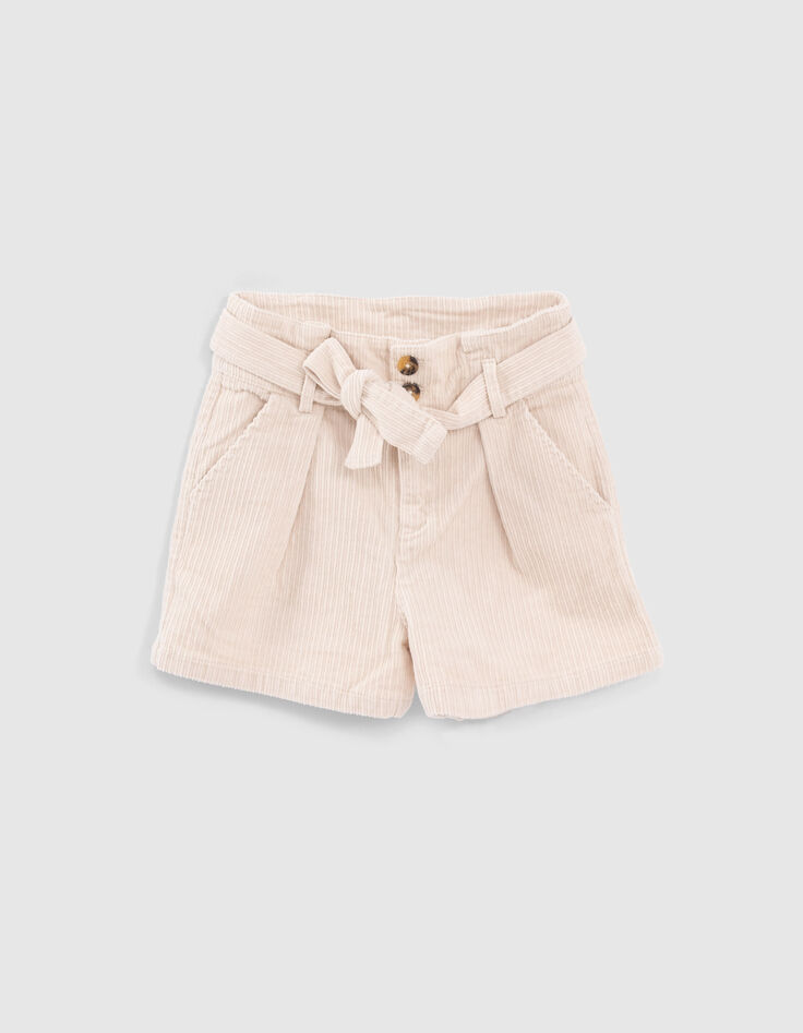 Girls’ vanilla corduroy paperbag shorts-1