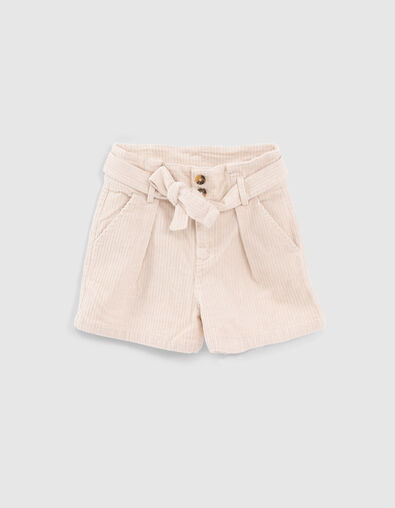 Girls’ vanilla corduroy paperbag shorts - IKKS
