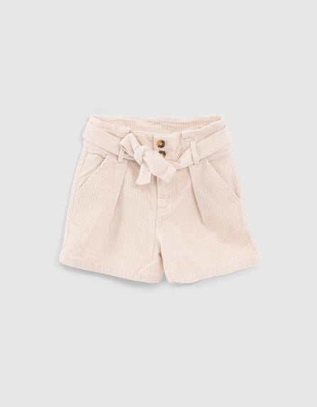 Girls’ vanilla corduroy paperbag shorts