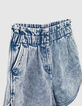 Medium blue jeansshort hoge elastische taille meisjes-2