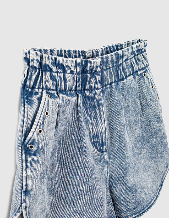 Medium blue jeansshort hoge elastische taille meisjes - IKKS