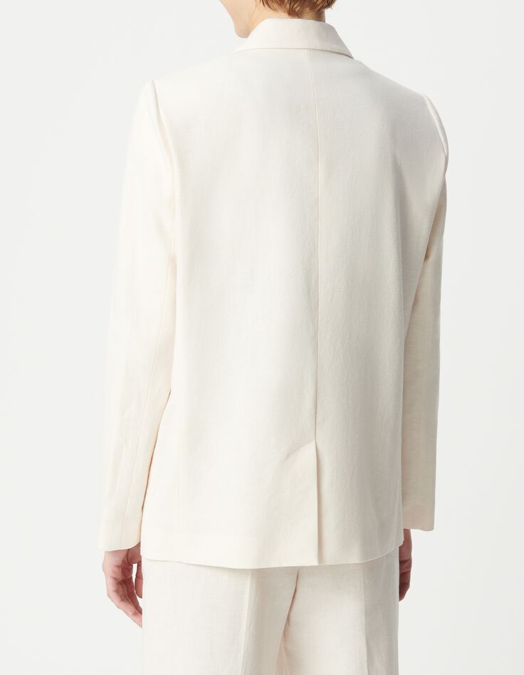 Anzugjacke f&uuml;r Damen aus ungebleichtem Leinen und Baumwolle-3