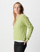 Women&rsquo;s cable knit merino wool sweater with round neck-5