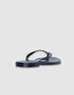 Women's flat black leather flip-flops-3