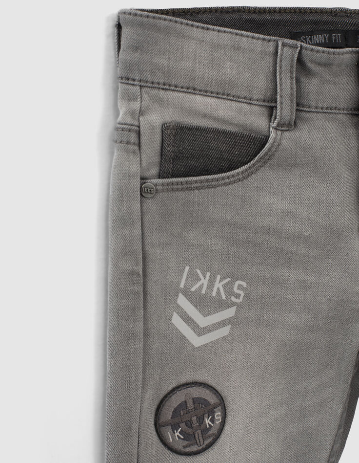 Light grey skinny jeans met print en badge jongens -6 Light grey skinny jeans met print en badge jongens -6