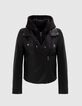 Zwart leren jasje bikerstijl studs op rug Dames-6