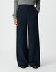 Pantalon droit marine flanelle Femme-2