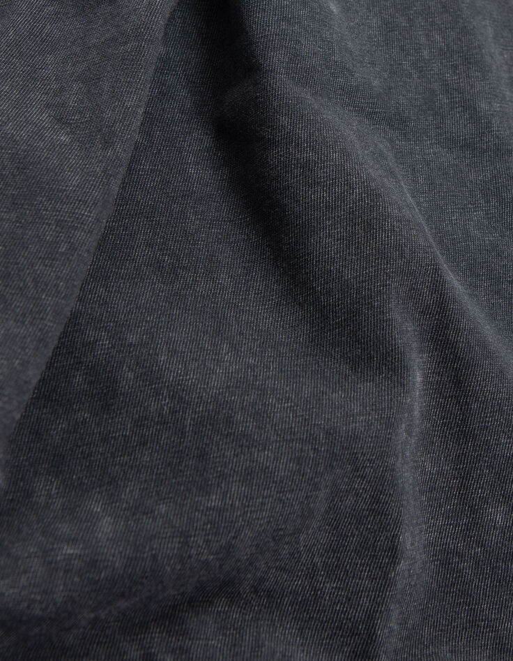 Tee-shirt gris t&ecirc;te de mort brod&eacute;e fils et strass Femme-8