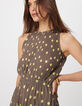 Women's grey polka dot print maxi dress-4
