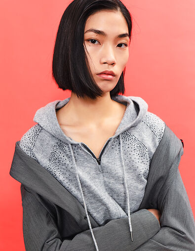 Cardigan gris à capuche détails bijoux femme - IKKS