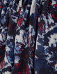 Jupe courte marine recyclée imprimé fleur batik Femme-9