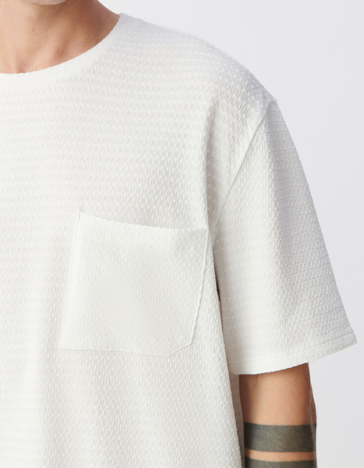 Men's chalk decorative texture knit T-shirt-4 Men's chalk decorative texture knit T-shirt-4