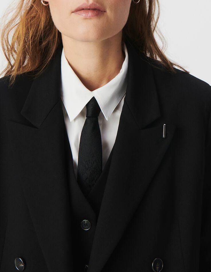 Americana negra ancha punto Milano mujer-7