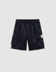 Schwarze Jungen-JOGGER-Bermudas aus Lyocell-Mix-2