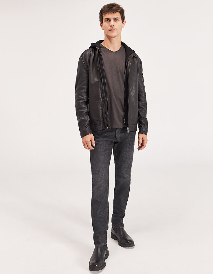 Tee-shirt L'Essentiel marron glacé à col V Homme-5