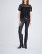 Women’s black lace top with slogan-6