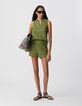 Short verde de ganchillo de algodón orgánico para Mujer-1