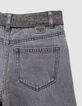Wide grey jeans with removable printed belt for girl-6