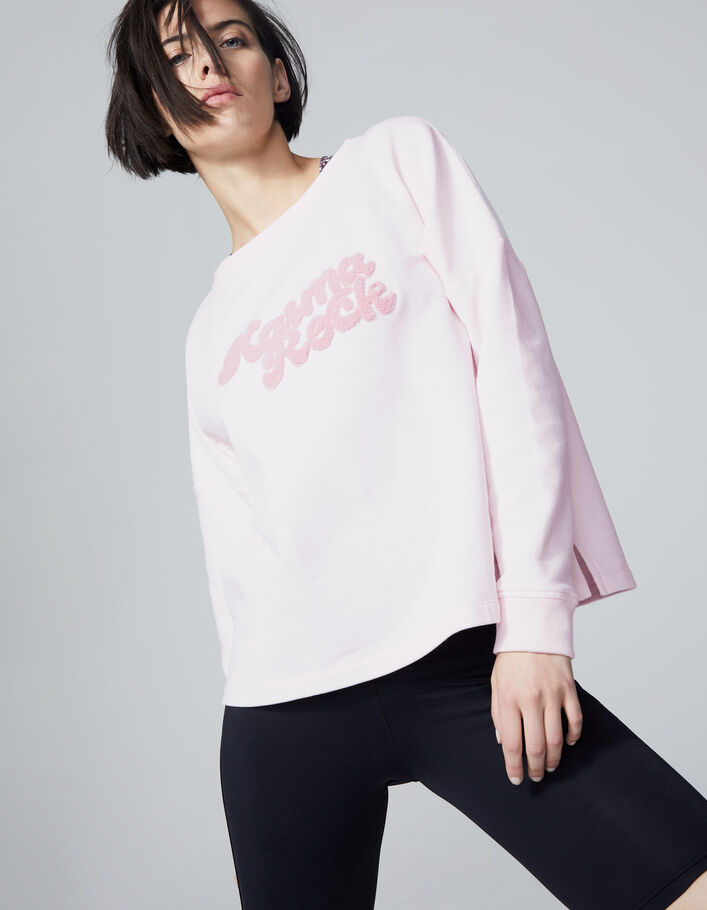 Women’s pink organic cotton Karma Rock YUJ&IKKS sweatshirt - IKKS