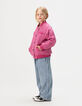 Blouson rose esprit tweed fille-3